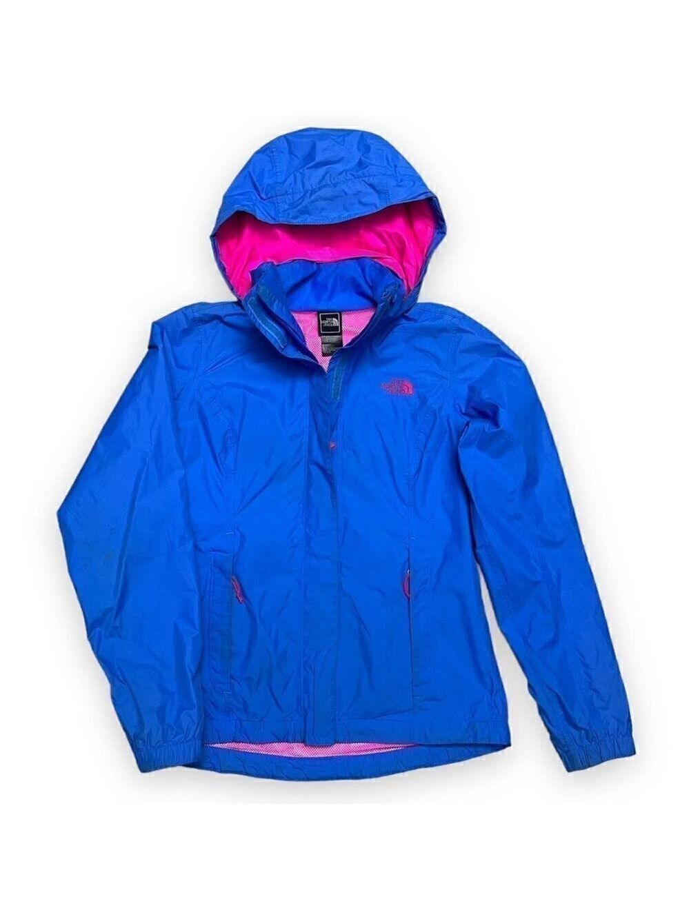 The North Face HyVent Bright Blue Pink Light Designer Outdoor Jacket - Womens XS